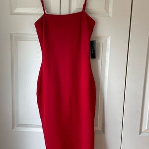 Lulu’s bright red midi dress